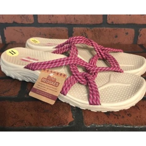 Skechers Slide Sandal Reggae Loop Flip Flops 11 - Picture 1 of 8